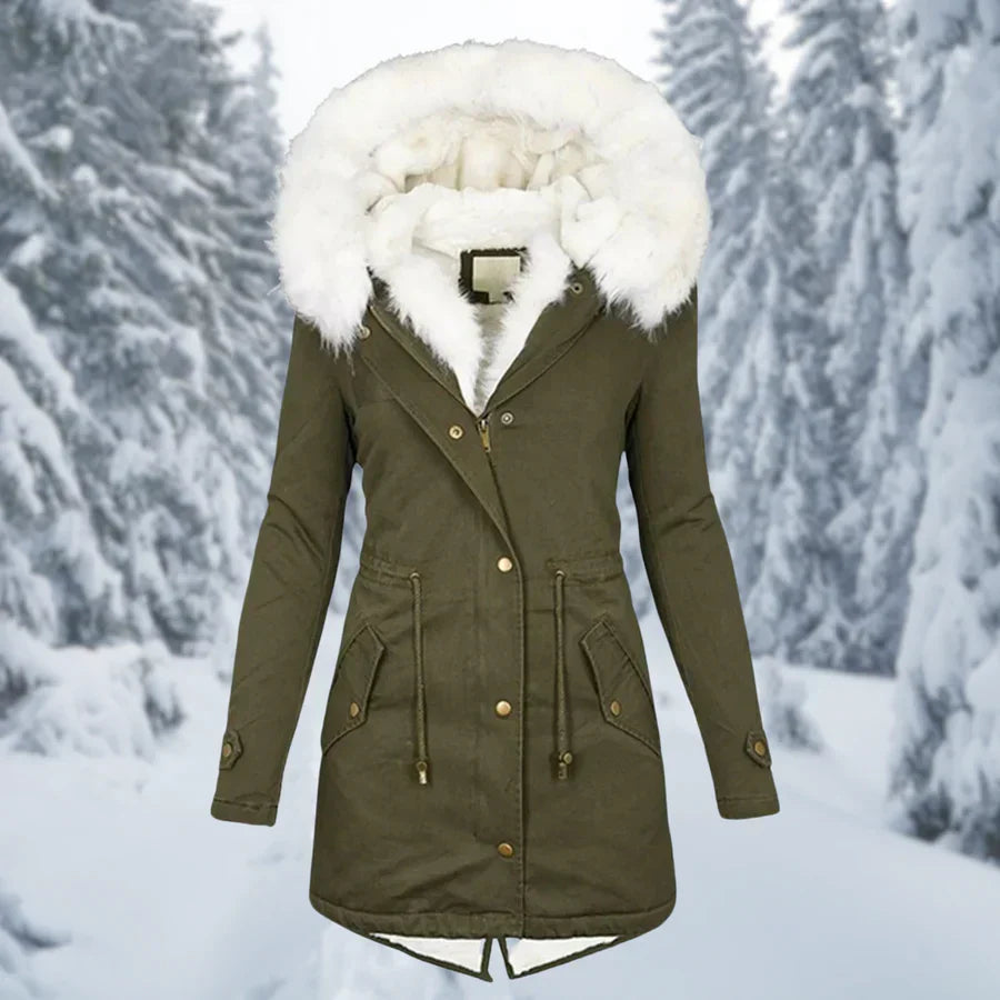 Black Puffer Jacket | Women's Medium Length Waterproof Winter Coat 5
