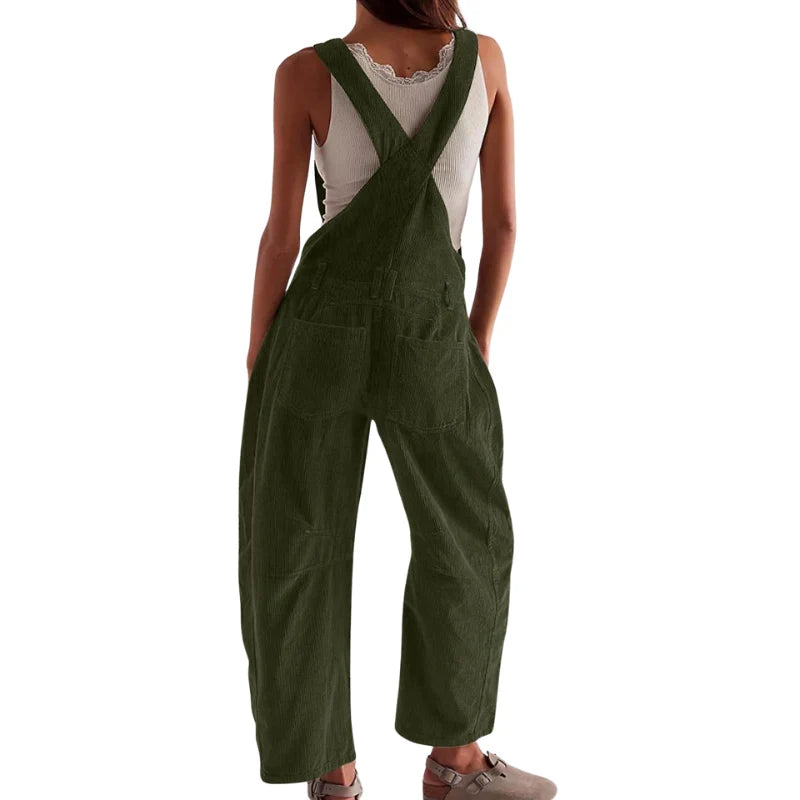 Corduroy Wide-Leg Jumpsuit | Women's Relaxed Fit Dungarees 6