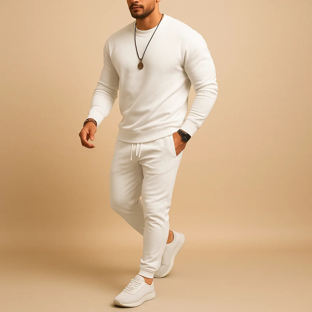 Men's Slim-Fit Tracksuit Set | Crew-Neck Sweatshirt & Joggers 4