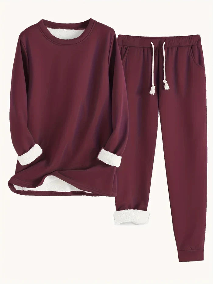Women's Thermal Set | Fleece-Lined Long Sleeve Top and Joggers 6