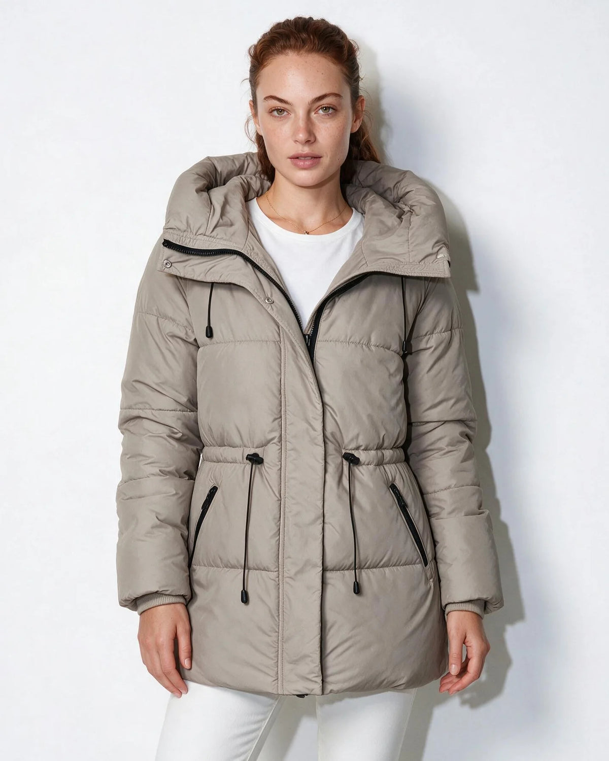 Black Hooded Puffer Jacket | Women's Water-Resistant Coat 3