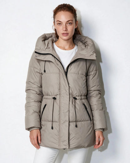 Black Hooded Puffer Jacket | Women's Water-Resistant Coat 3