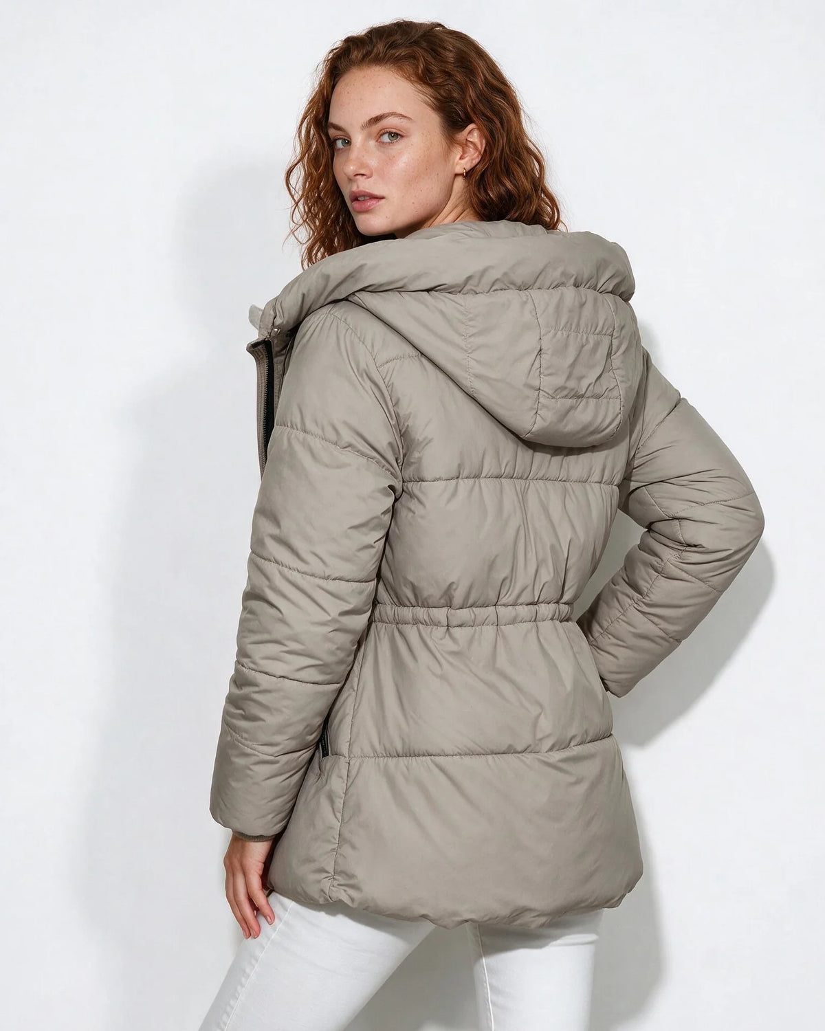 Black Hooded Puffer Jacket | Women's Water-Resistant Coat 4