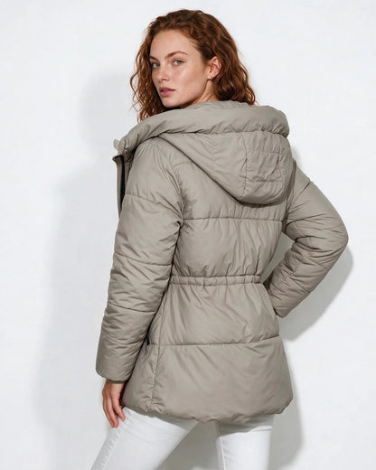 Black Hooded Puffer Jacket | Women's Water-Resistant Coat 4