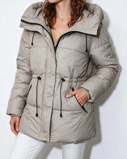 Black Hooded Puffer Jacket | Women's Water-Resistant Coat 6