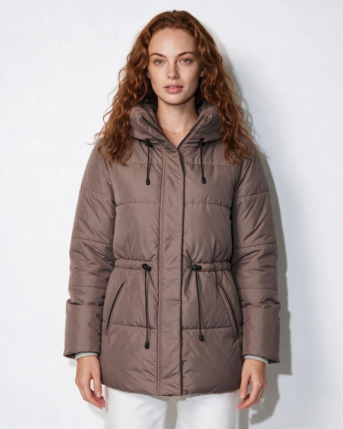 Black Hooded Puffer Jacket | Women's Water-Resistant Coat 9