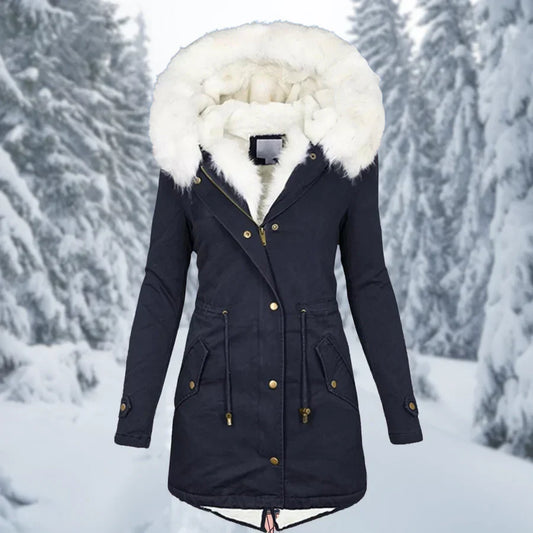 Black Puffer Jacket | Women's Medium Length Waterproof Winter Coat 0