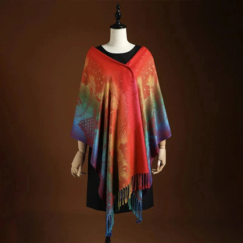 Bohemian Shawl Gradient Color Cashmere Blend 2