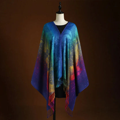 Bohemian Shawl Gradient Color Cashmere Blend 3