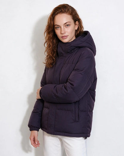 Box-Quilted Hooded Black Puffer Jacket | Men's Casual Outerwear 1