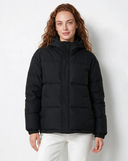 Box-Quilted Hooded Black Puffer Jacket | Men's Casual Outerwear 11