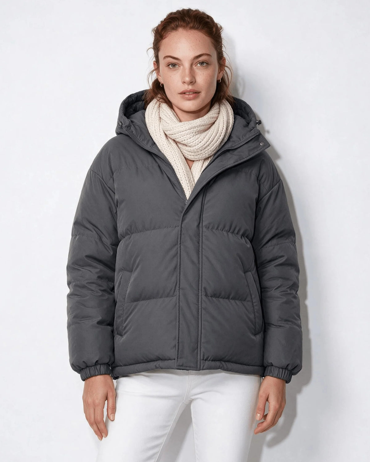 Box-Quilted Hooded Black Puffer Jacket | Men's Casual Outerwear 6