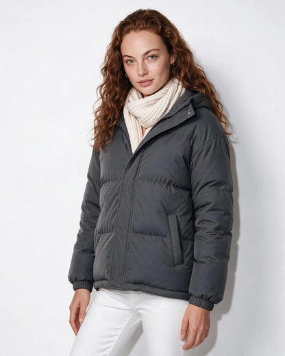Box-Quilted Hooded Black Puffer Jacket | Men's Casual Outerwear 7
