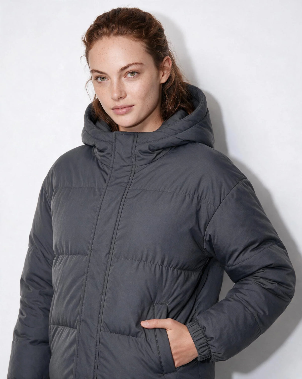 Box-Quilted Hooded Black Puffer Jacket | Men's Casual Outerwear 8