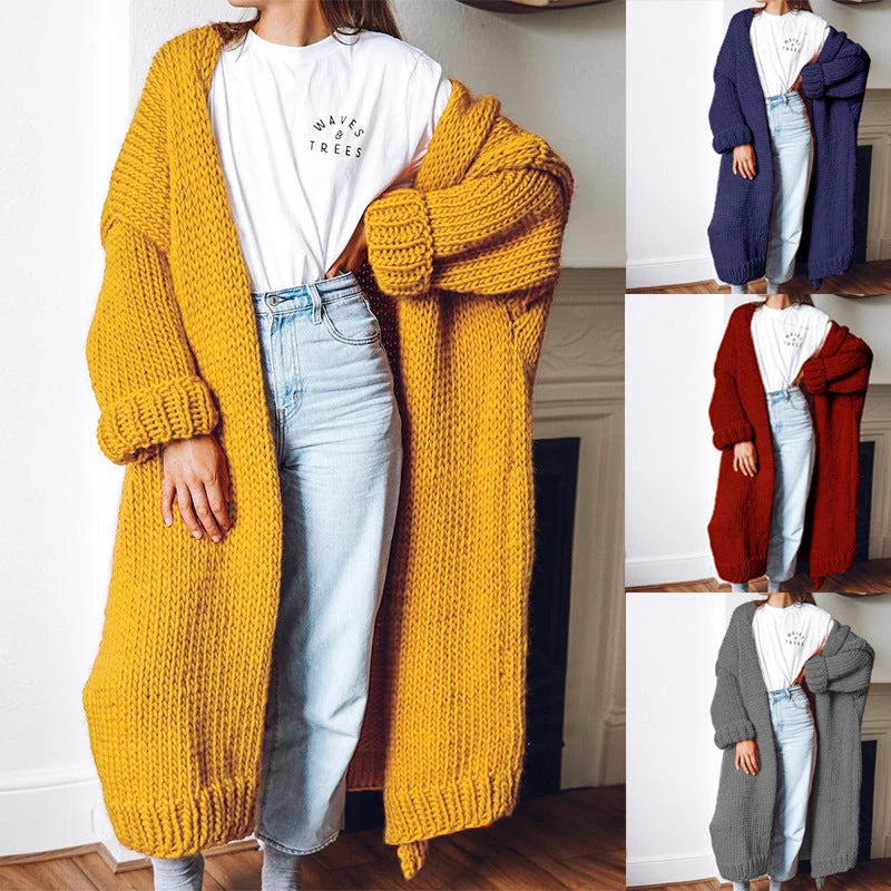 Chunky Knit Cardigan Women Long Sleeve Open Front 1