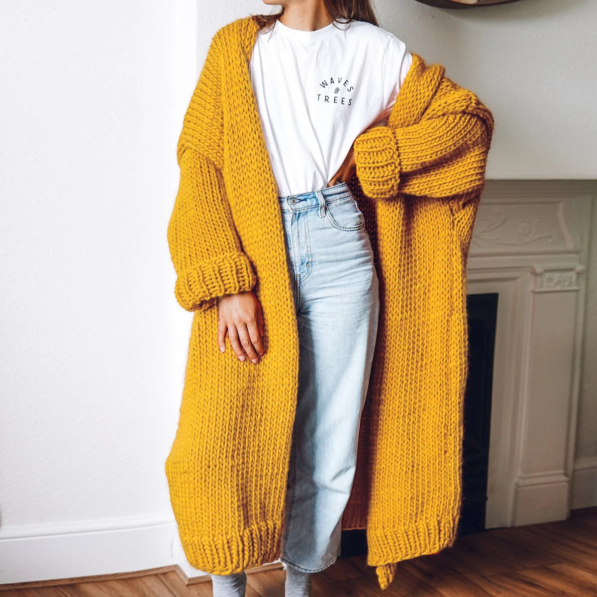 Chunky Knit Cardigan Women Long Sleeve Open Front 8