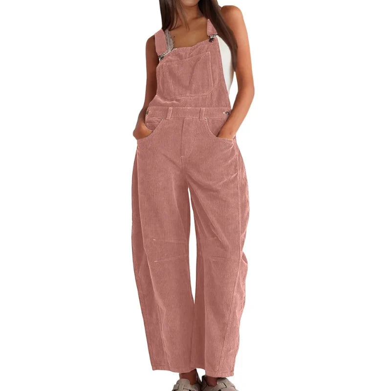 Corduroy Wide-Leg Jumpsuit | Women's Relaxed Fit Dungarees 0