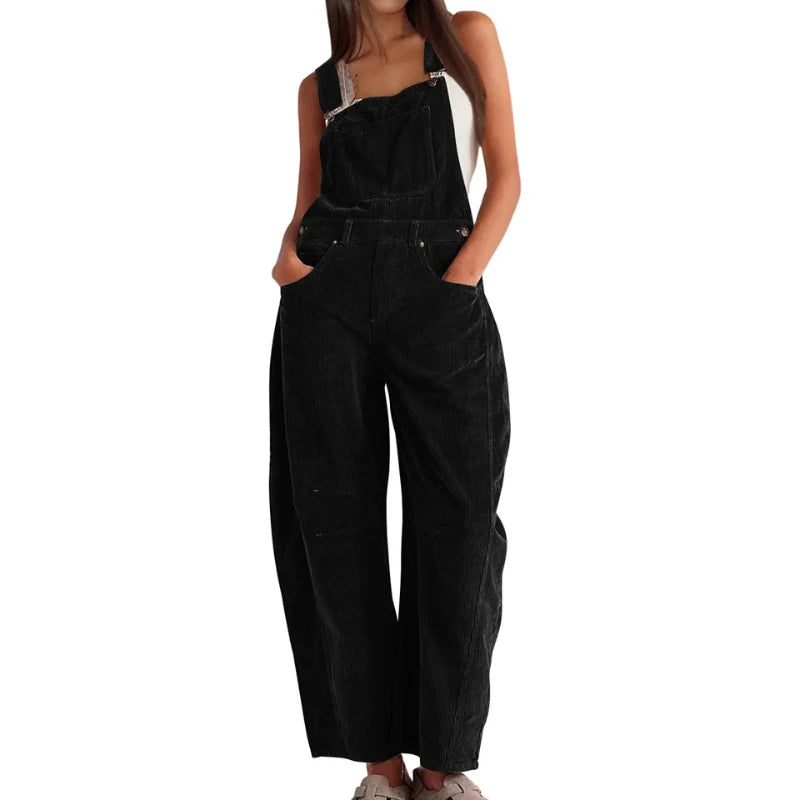 Corduroy Wide-Leg Jumpsuit | Women's Relaxed Fit Dungarees 1