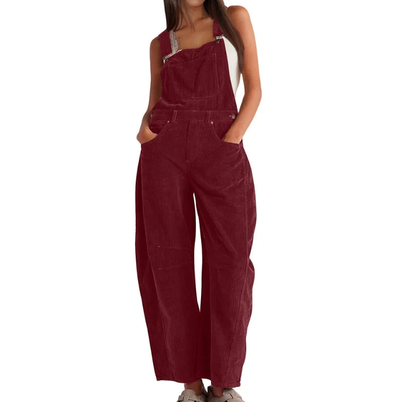 Corduroy Wide-Leg Jumpsuit | Women's Relaxed Fit Dungarees 2