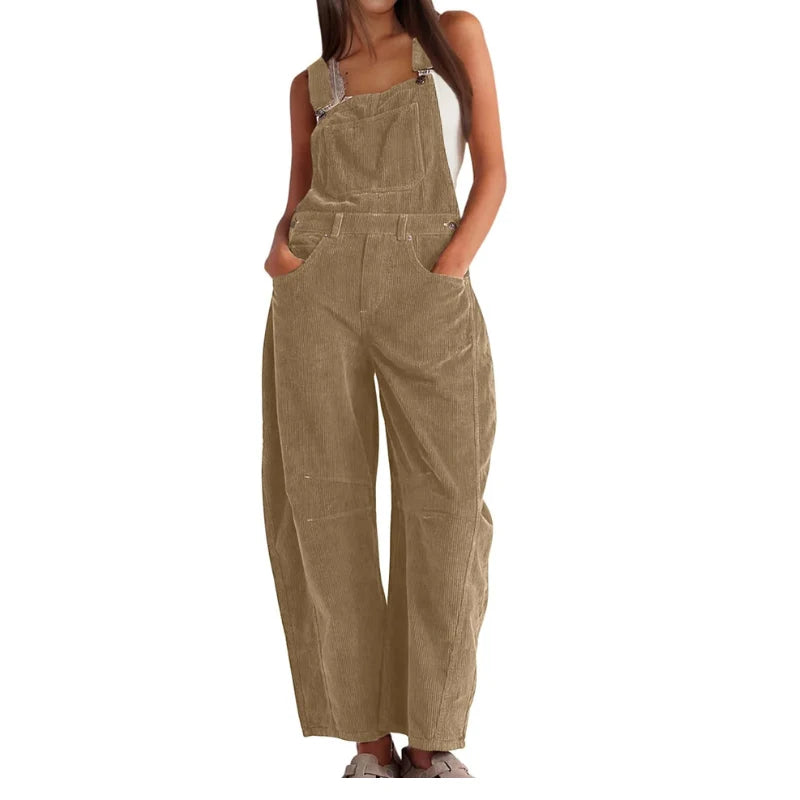 Corduroy Wide-Leg Jumpsuit | Women's Relaxed Fit Dungarees 3