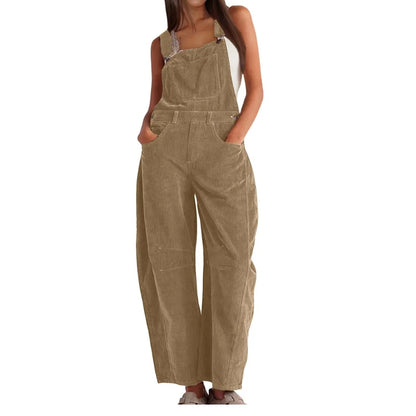 Corduroy Wide-Leg Jumpsuit | Women's Relaxed Fit Dungarees 3
