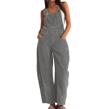 Corduroy Wide-Leg Jumpsuit | Women's Relaxed Fit Dungarees 4