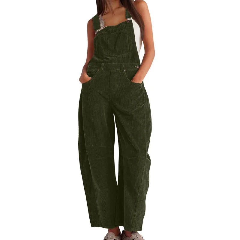 Corduroy Wide-Leg Jumpsuit | Women's Relaxed Fit Dungarees 5