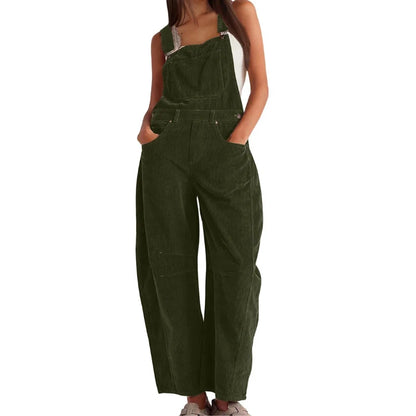 Corduroy Wide-Leg Jumpsuit | Women's Relaxed Fit Dungarees 5