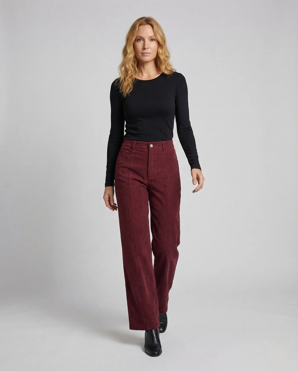 Corduroy Wide-Leg Trousers | Women's High-Waisted Pants 1