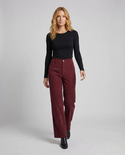 Corduroy Wide-Leg Trousers | Women's High-Waisted Pants 1