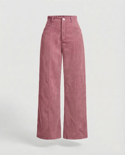 Corduroy Wide-Leg Trousers | Women's High-Waisted Pants 10