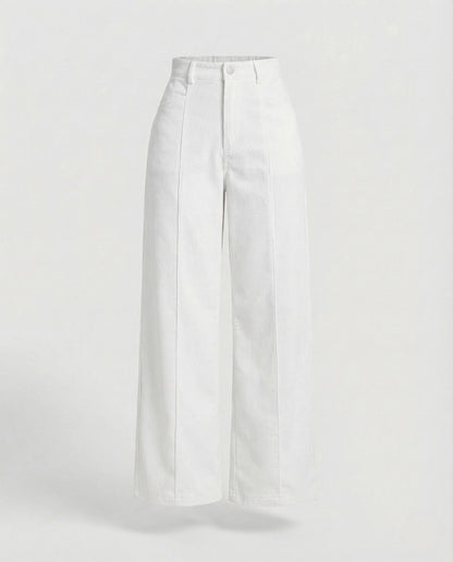 Corduroy Wide-Leg Trousers | Women's High-Waisted Pants 12