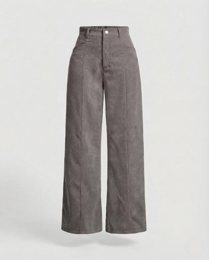 Corduroy Wide-Leg Trousers | Women's High-Waisted Pants 13