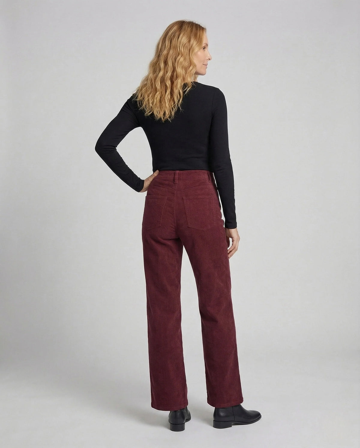 Corduroy Wide-Leg Trousers | Women's High-Waisted Pants 4