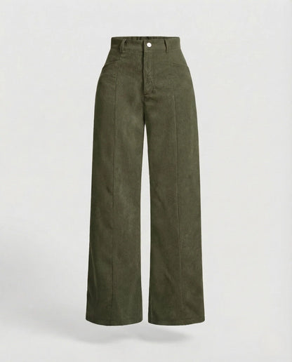 Corduroy Wide-Leg Trousers | Women's High-Waisted Pants 5