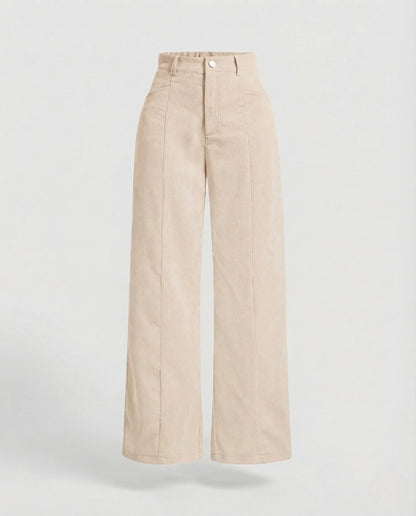 Corduroy Wide-Leg Trousers | Women's High-Waisted Pants 8