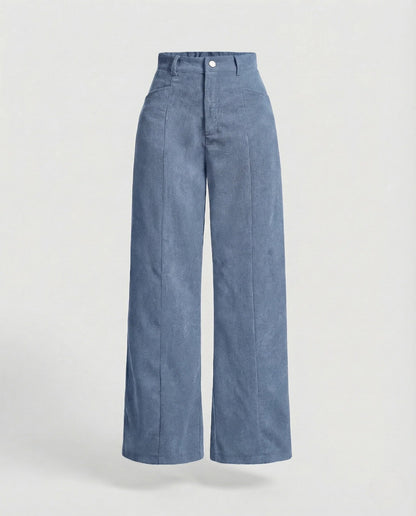 Corduroy Wide-Leg Trousers | Women's High-Waisted Pants 9