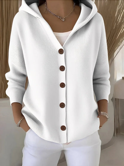 Cotton Button-Up Women's Hoodie | Loose Fit Casual Wear 3