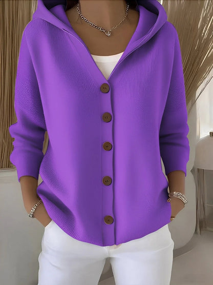 Cotton Button-Up Women's Hoodie | Loose Fit Casual Wear 5