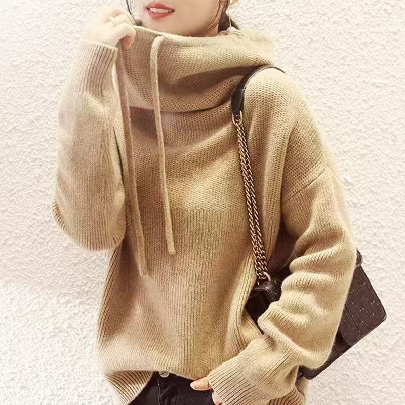 Cozy High Neck Pullover Sweater | Women's Oversized Knit 0