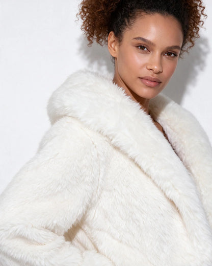 Cropped Faux Fur Jacket with Hood | Women's Jacket 4