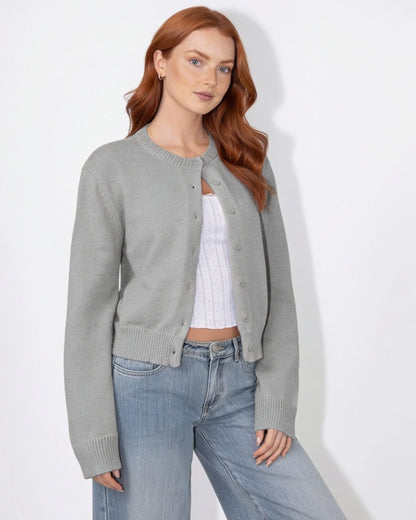 Cropped Knit Cardigan | Button-Front Lightweight Layering 2