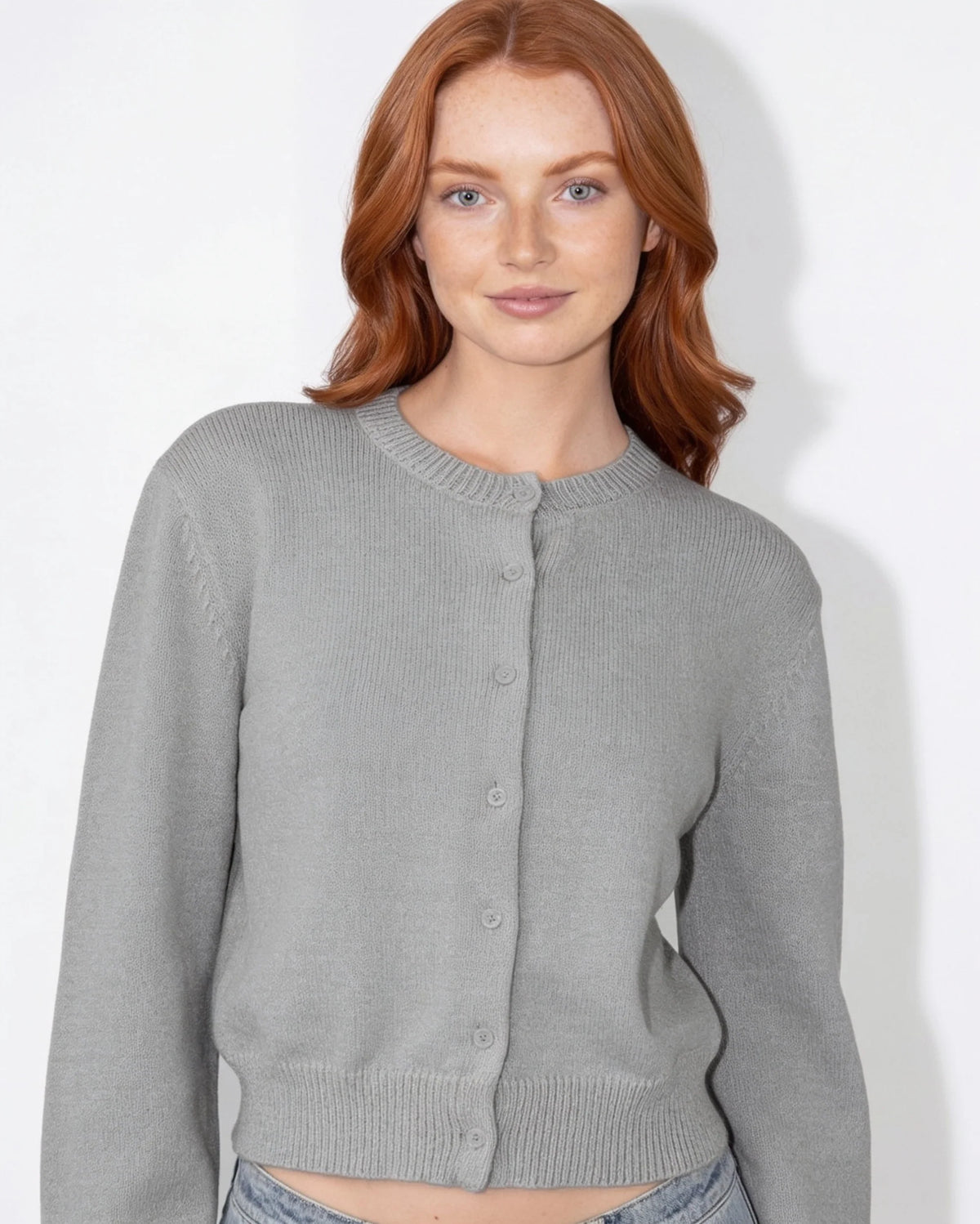 Cropped Knit Cardigan | Button-Front Lightweight Layering 3