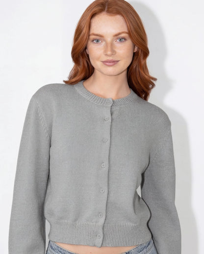 Cropped Knit Cardigan | Button-Front Lightweight Layering 3