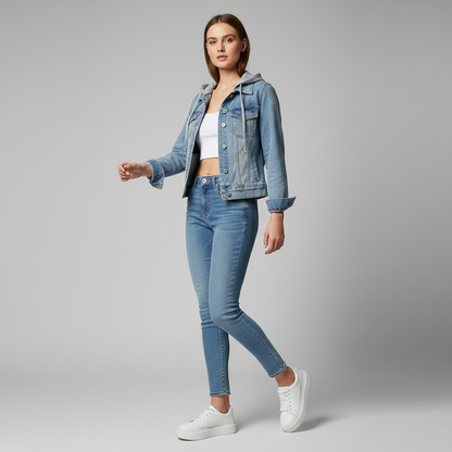 Denim Jacket with Removable Hood | Women's Jacket 7