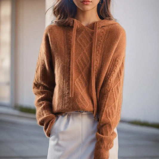 Douillet Hooded Pullover | Women's Wool Blend Knit Sweater 0