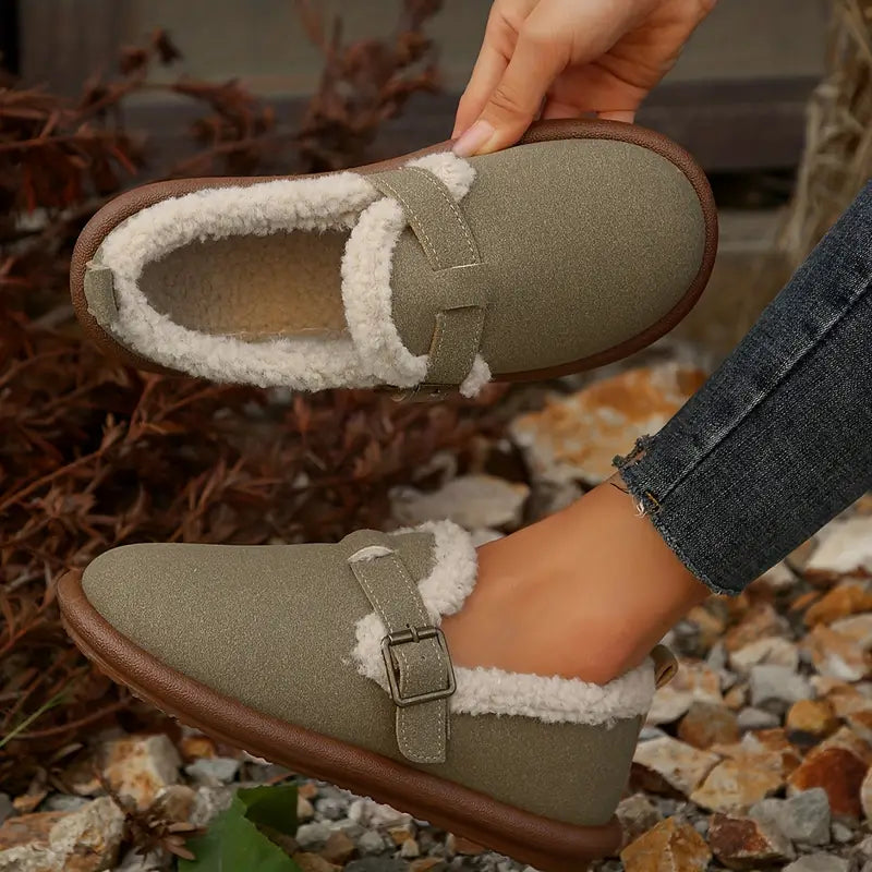 Drune | Women's Plush Round Toe Slippers 8