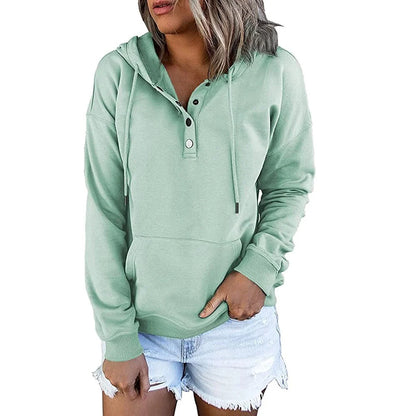 Drune | Women's Relaxed Fit Hoodie with Button Details 2