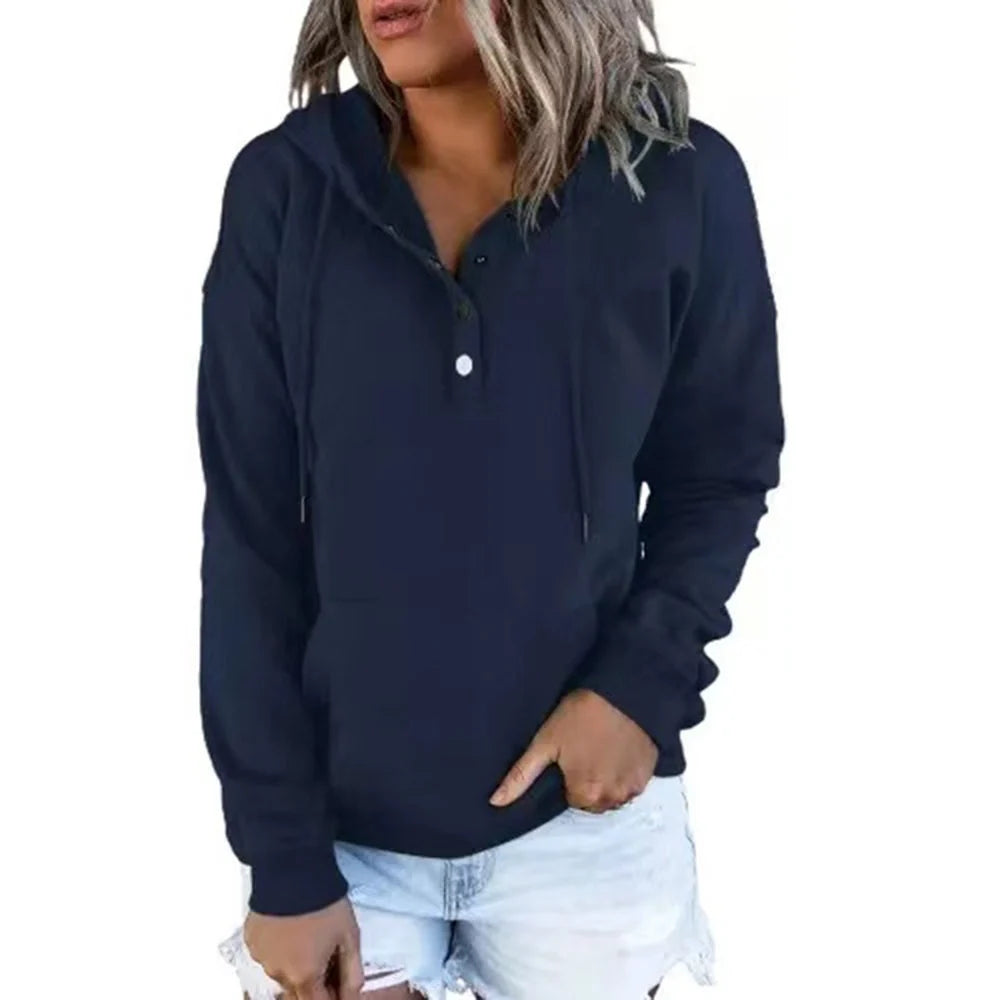 Drune | Women's Relaxed Fit Hoodie with Button Details 4