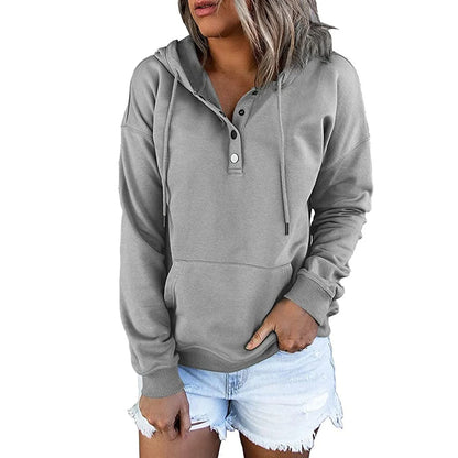 Drune | Women's Relaxed Fit Hoodie with Button Details 8